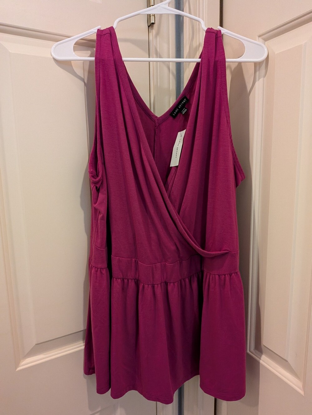 Lane Bryant Magenta V-Neck Top